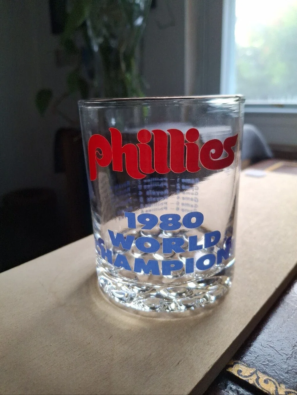 Philadelphia Phillies 1980 World Champion Collectible Rocks Glass